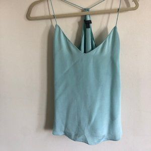 JCREW AQUA BLUE SILK TOP 2